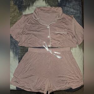 Pink Button-Up Pajama Set